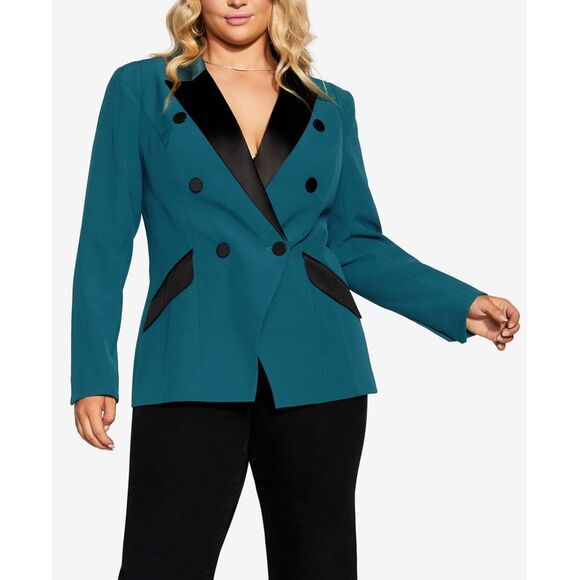 City Chic Jackets & Blazers - Trendy Plus Size Tuxe Luxe Blazer Jacket